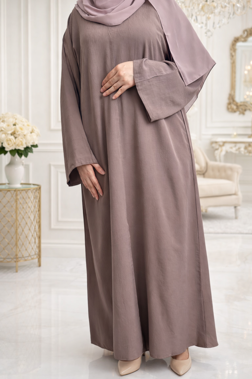 Arwa Pink Blush Abaya.