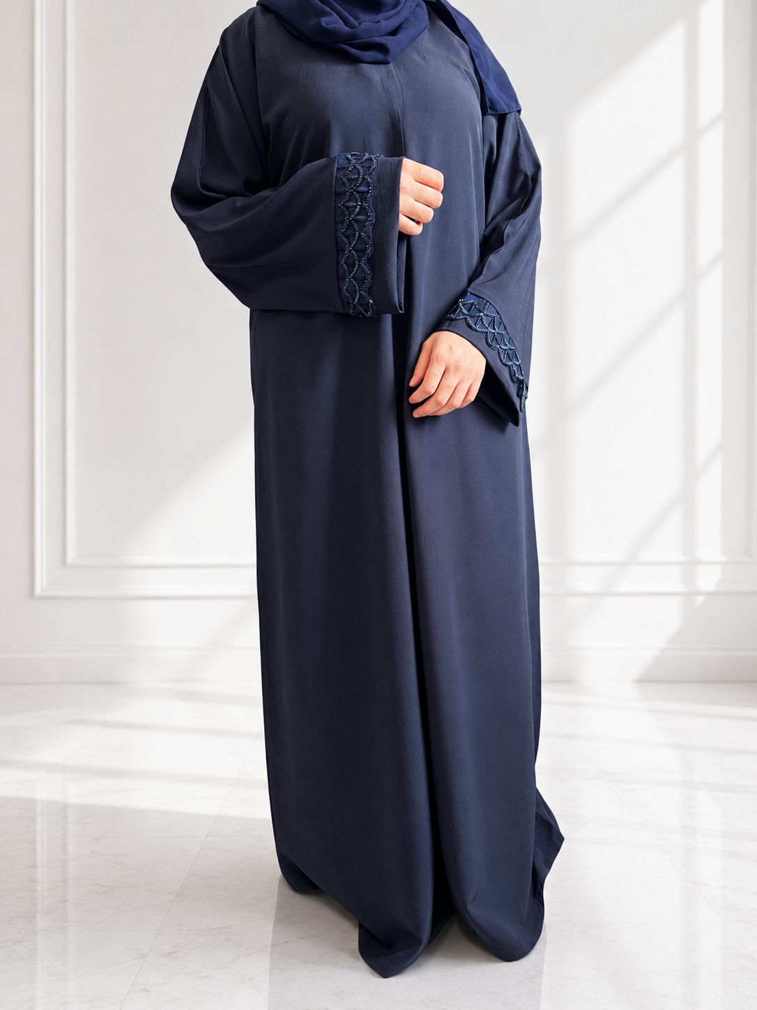 Layali Navy Open Abaya