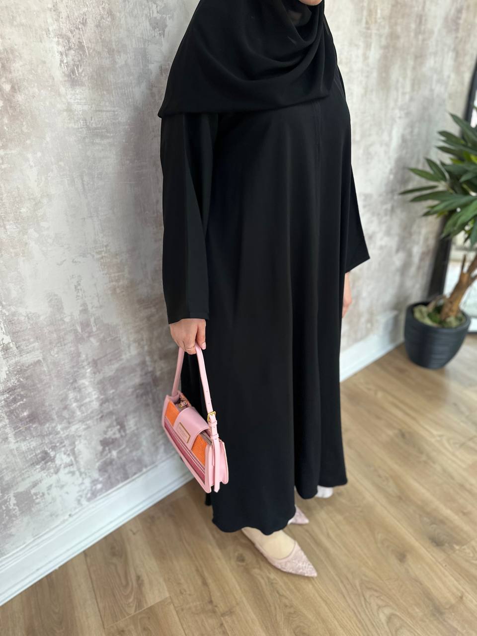 A-Lined Abaya Set – black