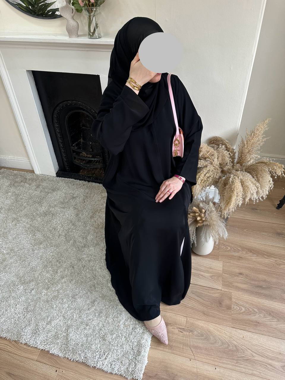 A-Lined Abaya Set – black thumbnail