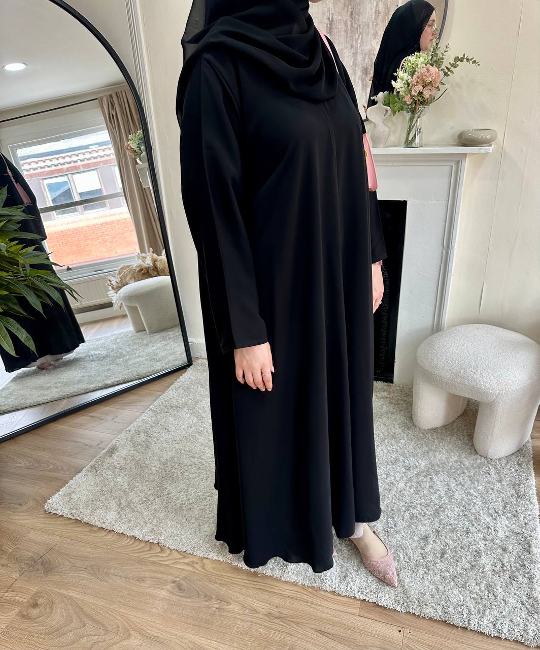 A-Lined Abaya Set – black thumbnail
