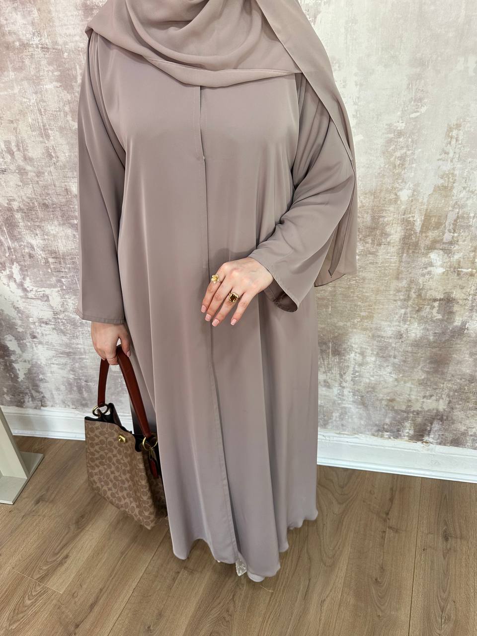 A-Lined Abaya Set – cream thumbnail