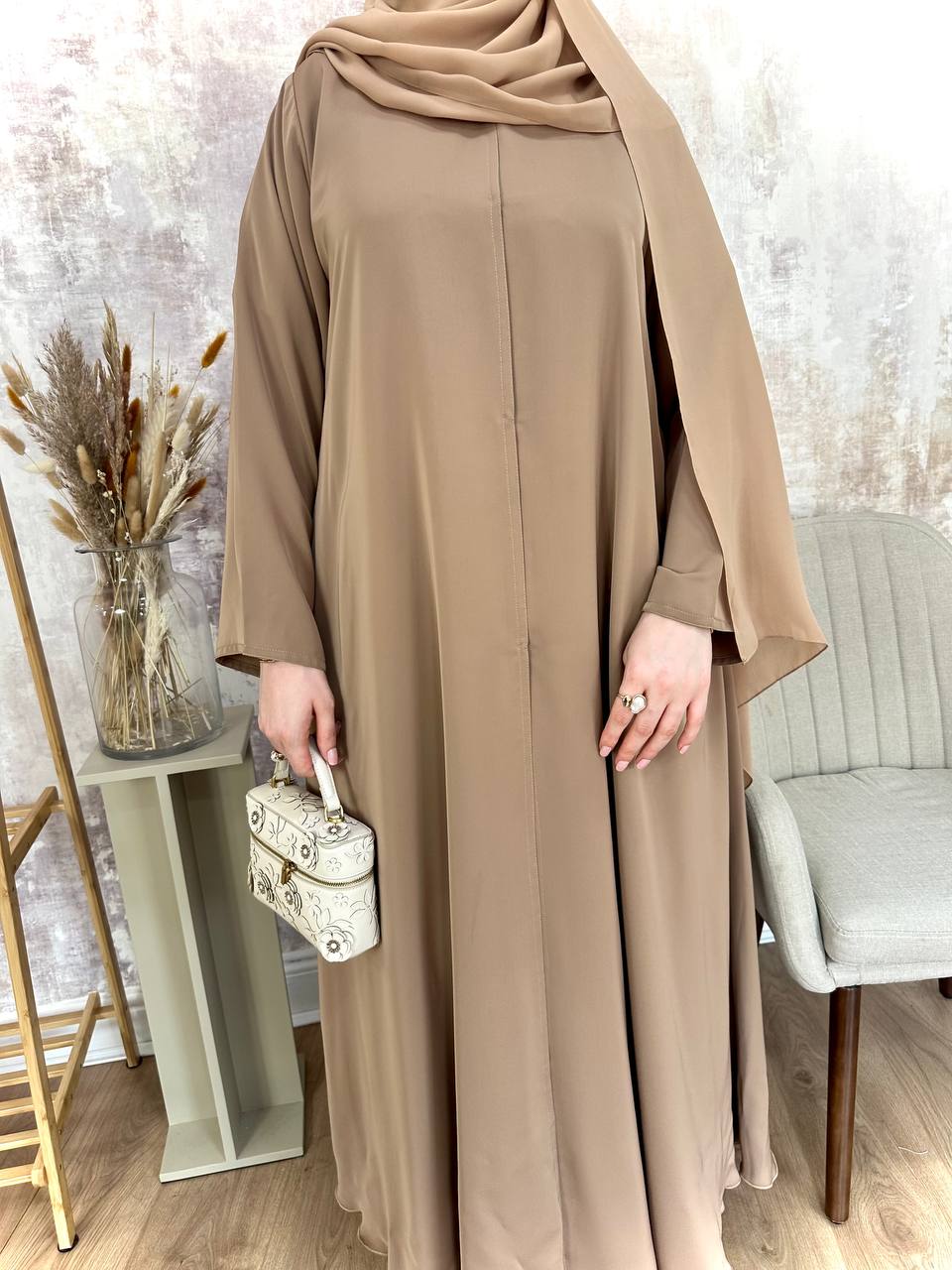 A-Lined Abaya Set – camel thumbnail